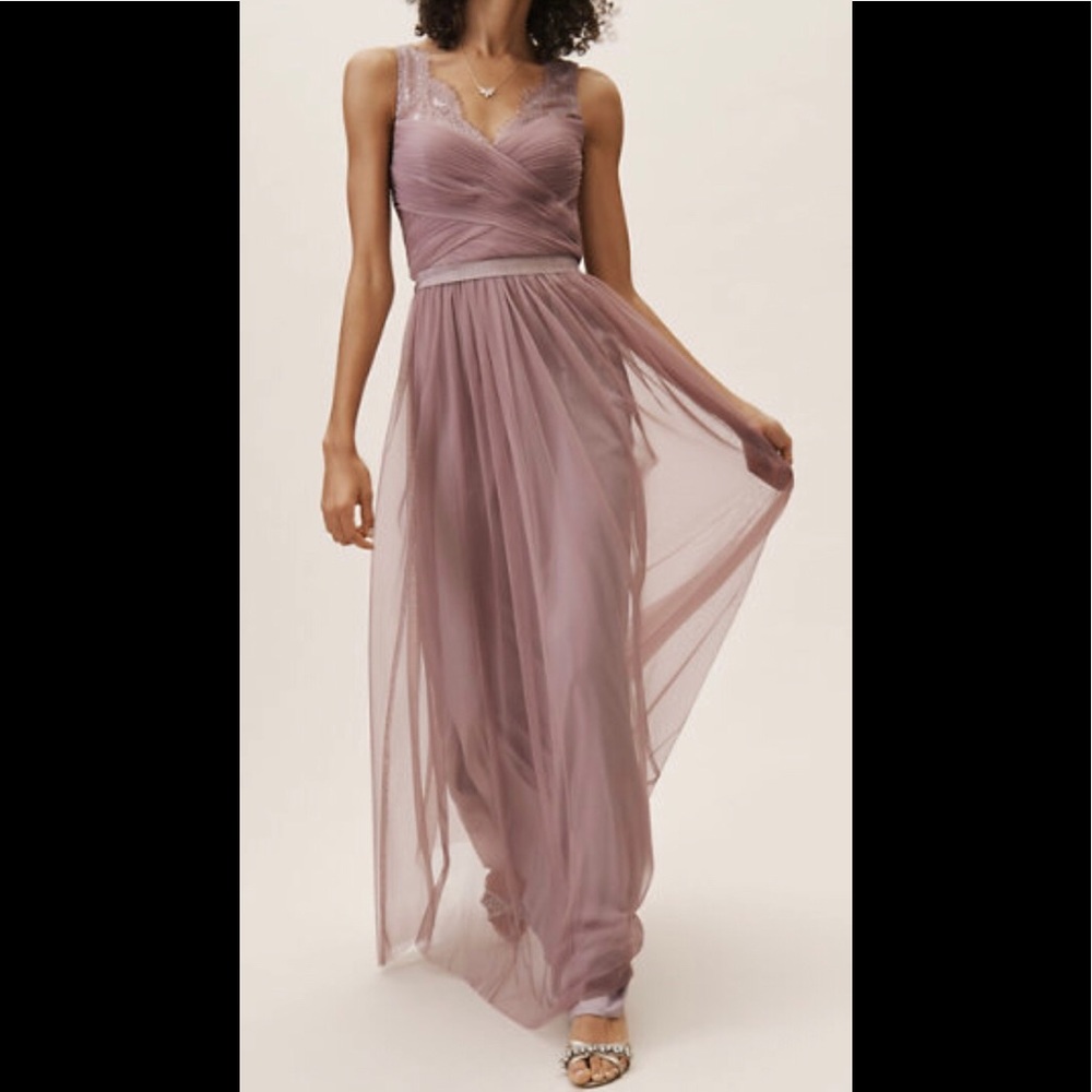 NEW Hitherto Fleur Gown sz 12 Violet Gray Dress